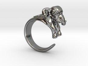 Elephant Ring in Fine Detail Polished Silver