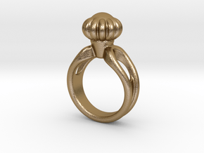 Ring Beautiful 18 - Italian Size 18 in Polished Gold Steel