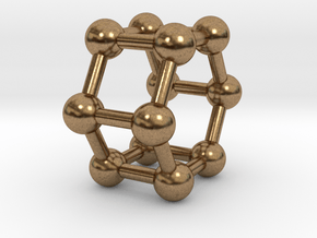 0423 Hexagonal Prism (a=1cm) #003 in Natural Brass