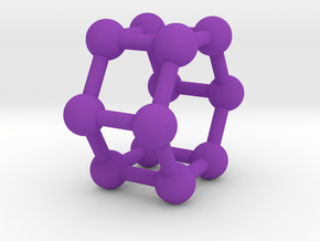 0423 Hexagonal Prism (a=1cm) #003 in Purple Processed Versatile Plastic