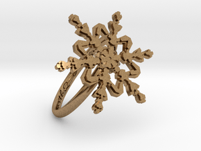 Snowflake Ring 2 d=18.5mm h21d185 in Natural Brass