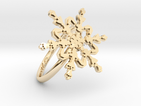 Snowflake Ring 2 d=18.5mm h21d185 in 14k Gold Plated Brass