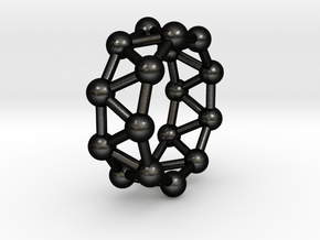 0426 Nonagonal Antiprism (a=1cm) #003 in Matte Black Steel