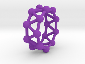 0426 Nonagonal Antiprism (a=1cm) #003 in Purple Processed Versatile Plastic