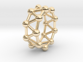 0426 Nonagonal Antiprism (a=1cm) #003 in 14k Gold Plated Brass