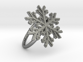 Snowflake Ring 1 d=18.5mm h21d185 in Natural Silver