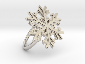 Snowflake Ring 1 d=18.5mm h21d185 in Rhodium Plated Brass