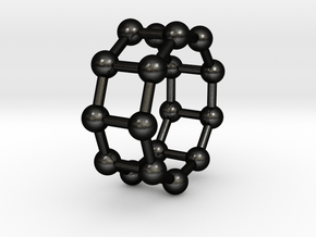 0429 Nonagonal Prism (a=1cm) #003 in Matte Black Steel