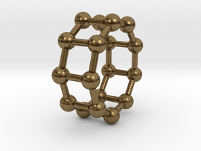 0429 Nonagonal Prism (a=1cm) #003 in Natural Bronze