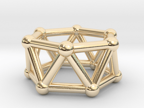 0419 Hexagonal Antiprism (a=1cm) #002 in 14K Yellow Gold