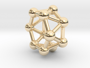 0420 Hexagonal Antiprism (a=1cm) #003 in 14K Yellow Gold
