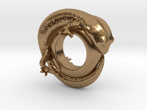 Gecko Ring     Size 5 in Natural Brass