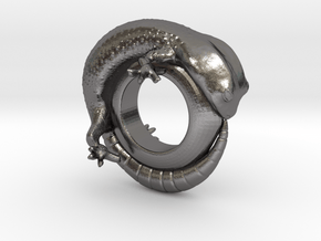 Gecko Ring     Size 5 in Polished Nickel Steel