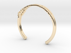 I Love You Sound Wave | Wrist Cuff in 14k Gold Plated Brass: Small