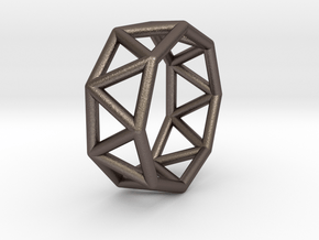 0430 Octagonal Antiprism (a=1сm) #001 in Polished Bronzed Silver Steel