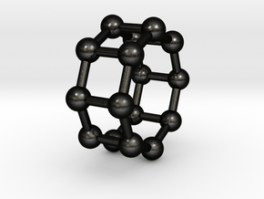 0432 Octagonal Antiprism (a=1сm) #003 in Matte Black Steel