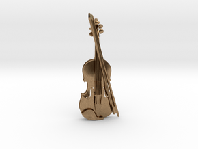 Violin and Bow Pendant in Natural Brass