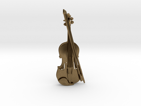 Violin and Bow Pendant in Natural Bronze