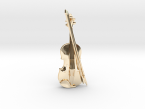 Violin and Bow Pendant in 14K Yellow Gold