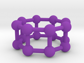 0435 Octagonal Prism (a=1cm) #003 in Purple Processed Versatile Plastic