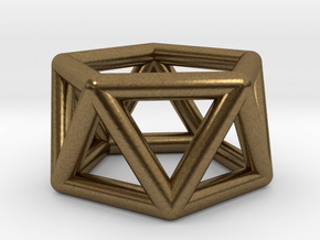 0436 Pentagonal Antiprism (a=1сm) #001 in Natural Bronze
