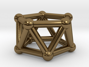 0437 Pentagonal Antiprism (a=1сm) #002 in Polished Bronze
