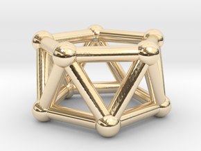 0437 Pentagonal Antiprism (a=1сm) #002 in 14k Gold Plated Brass