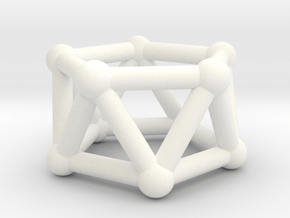 0437 Pentagonal Antiprism (a=1сm) #002 in White Processed Versatile Plastic