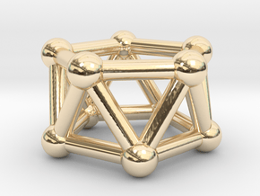 0438 Pentagonal Antiprism (a=1сm) #003 in 14k Gold Plated Brass