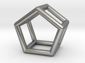 0439 Pentagonal Prism (a=1сm) #001 in Natural Silver