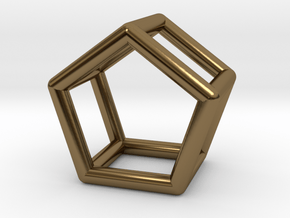 0439 Pentagonal Prism (a=1сm) #001 in Polished Bronze