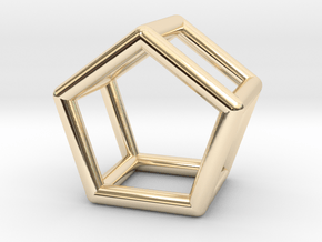 0439 Pentagonal Prism (a=1сm) #001 in 14k Gold Plated Brass