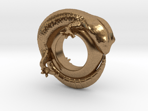 Gecko Ring Size 6 in Natural Brass