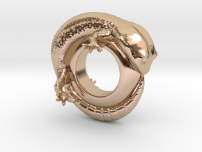 Gecko Ring Size 6 in 14k Rose Gold Plated Brass