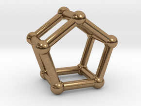 0440 Pentagonal Prism (a=1cm) #002 in Natural Brass