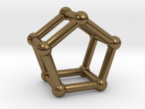 0440 Pentagonal Prism (a=1cm) #002 in Natural Bronze