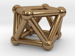 0443 Square Antiprism (a=1cm) #002 in Natural Brass