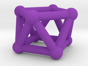 0443 Square Antiprism (a=1cm) #002 in Purple Processed Versatile Plastic