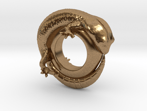 Gecko Ring Size 7 in Natural Brass