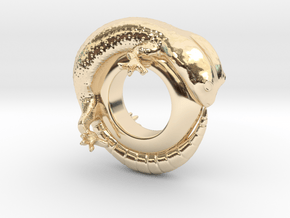 Gecko Ring Size 7 in 14k Gold Plated Brass