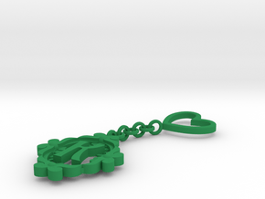 K Keychain Art Nouveau in Green Processed Versatile Plastic