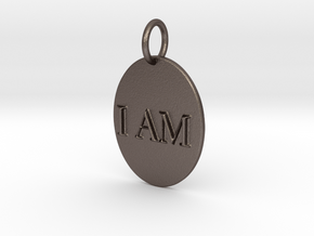 I AM Mirror Pendant in Polished Bronzed Silver Steel