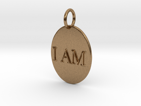 I AM Mirror Pendant in Natural Brass