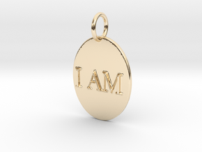 I AM Mirror Pendant in 14K Yellow Gold