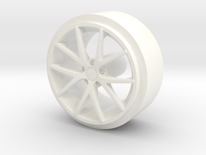 Front Corvette Spyder Wheel in White Processed Versatile Plastic