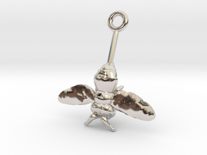 Lrg. Single Stem Bee Love Metal & Plastic in Platinum