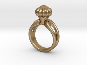 Ring Beautiful 23 - Italian Size 23 in Polished Gold Steel