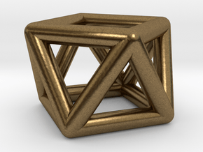 0442 Square Antiprism (a=1cm) #001 in Natural Bronze