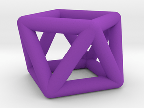 0442 Square Antiprism (a=1cm) #001 in Purple Processed Versatile Plastic