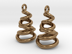 Phased Spiral Earrings in Natural Brass